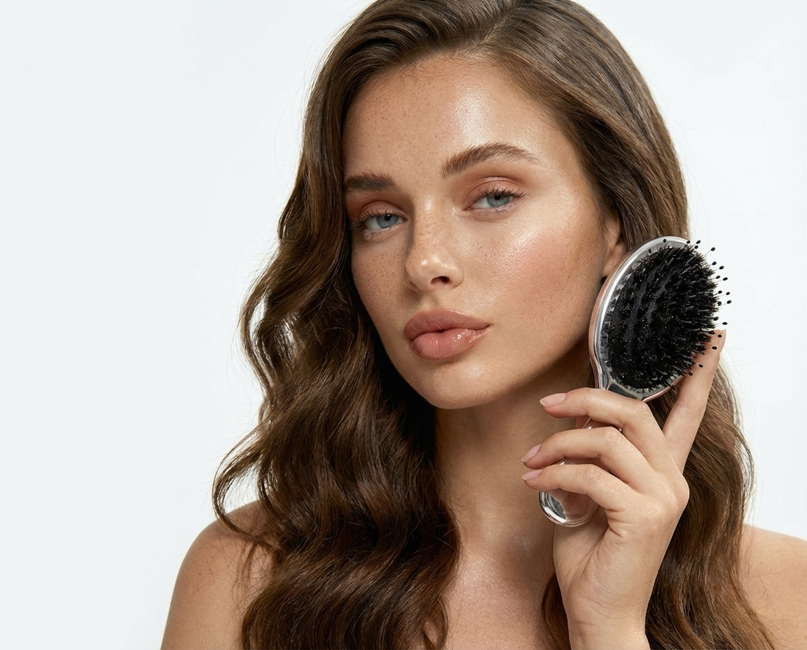 Mini Boar Bristle Hairbrush